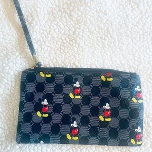 NWT Mickey Mouse Wallet - Coin Purse, Clutch Luxury Phone Pouch with Handle GRAY